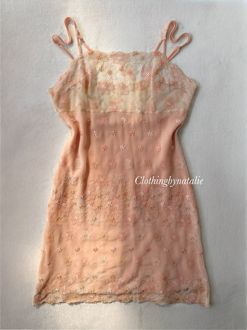 Floral Sheer Orange Slip size S