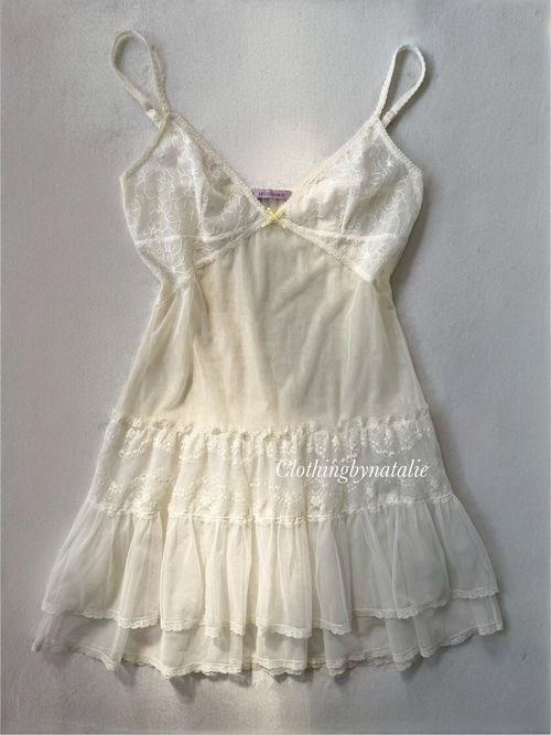Coquette White Sheer Slip size S