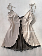 Whimsical Grey Satin Babydoll size M