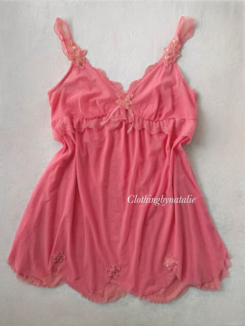 Strawberry Mesh Babydoll size M