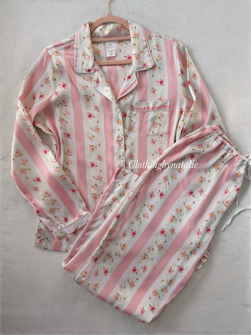 Victoria’s Secret Pink Floral Satin Pyjama Size M