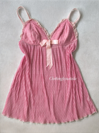 Pink Poka Dot Mesh Slip Size M