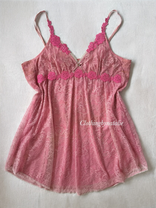 Coquette Pink Lace Babydoll size M