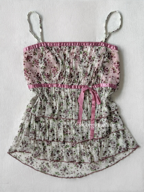 Floral Mesh Tutu Cami Size S