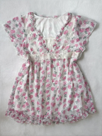 Pink Floral Chiffon Blouse size S/ small M