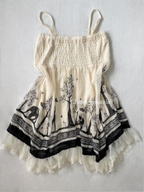 Whimsical Black White Chiffon Dress Size M