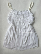White Tiered Chiffon Dress size S