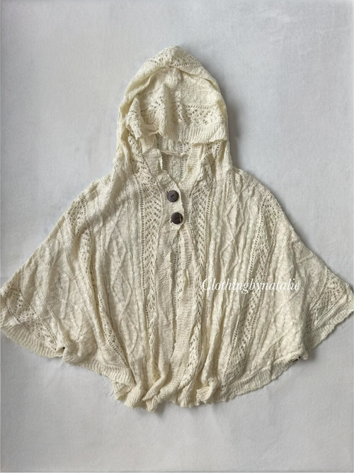 Cream Knit Poncho Size S/M