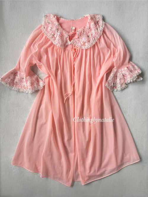 Vintage Orange Nylon Robe size S/M