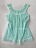 Vintage Teal Nylon Nightgown size M