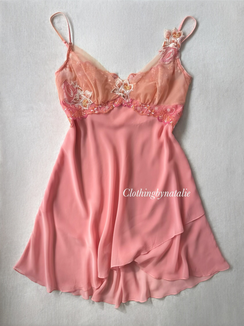 Coquette Orange Sheer Chiffon Babydoll size S