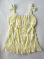 Vintage Yellow Nylon Nightgown size M
