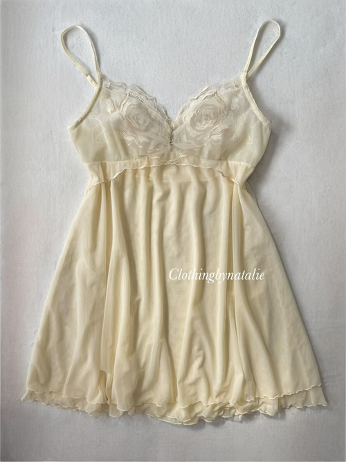 Soft Yellow Mesh Babydoll size S