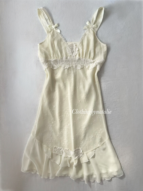 Coquette Cream Satin Lace Dress size S/small M