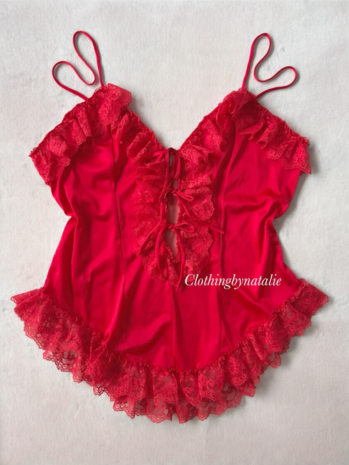 Delicates Red Nylon Mini Dress size M/small L
