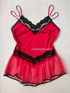 Black Red Nylon Mini Dress size M