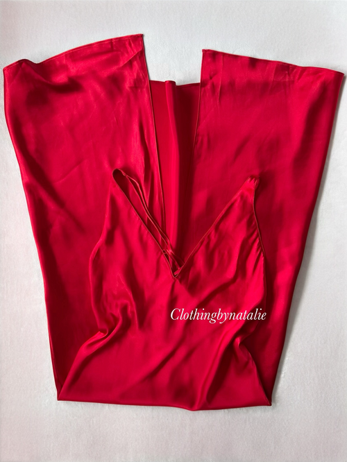 Frederick’s of Hollywood Red Maxi Satin Dress size M