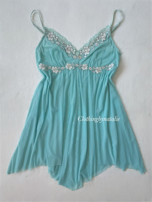 Mermaid Blue Mesh Slip size M