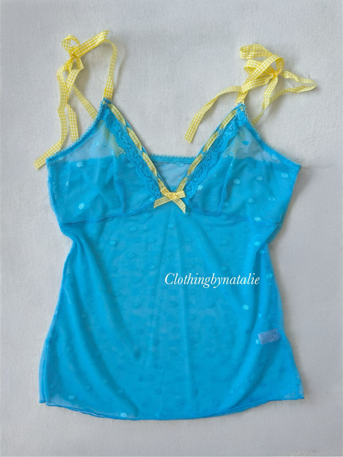 Sheer Blue Mesh Cami size XS