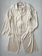 Cream Satin Pyjama Set Size M